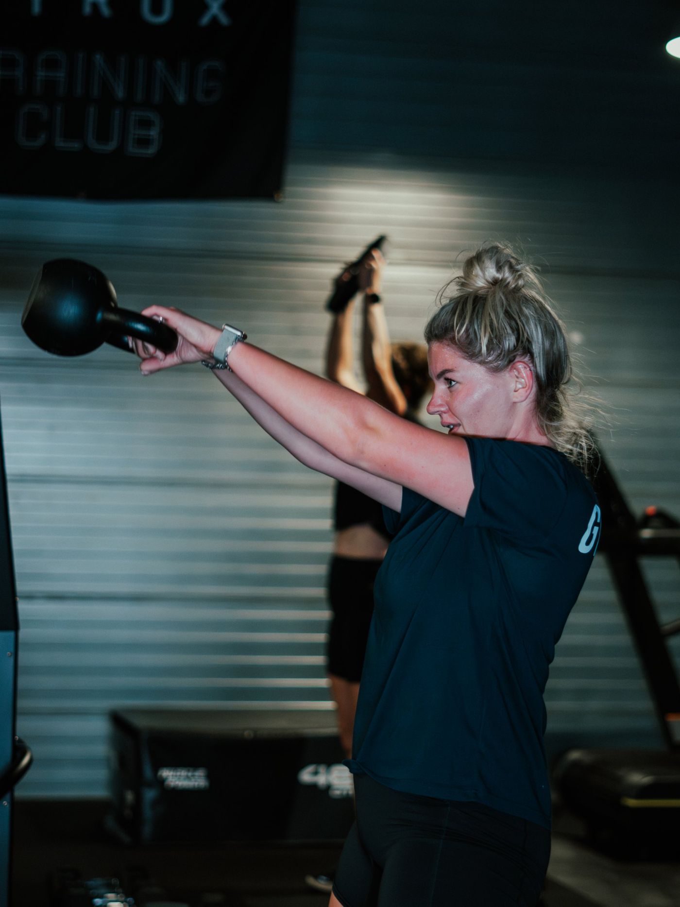 Kettlebell swing tijdens een training