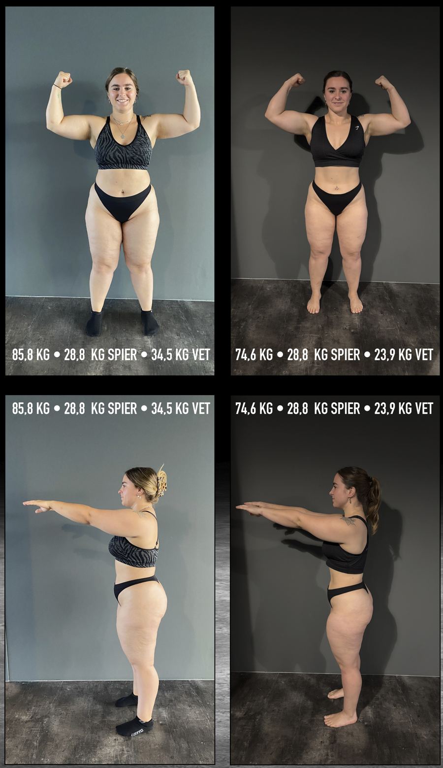Danielle voor en na: van 85,8 naar 74,6 kilo